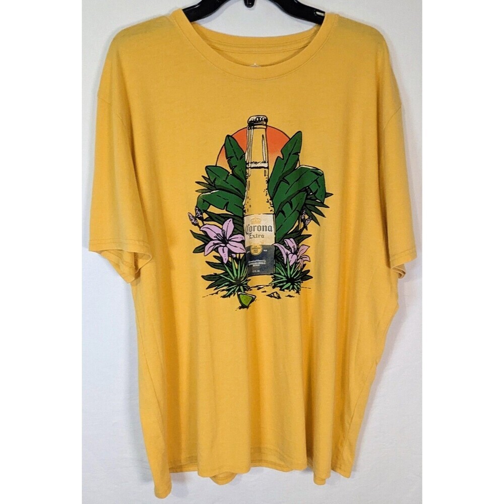 Lucky Brand x Corona Extra Graphic T-Shirt Yellow Venice Burnout XXL NWT